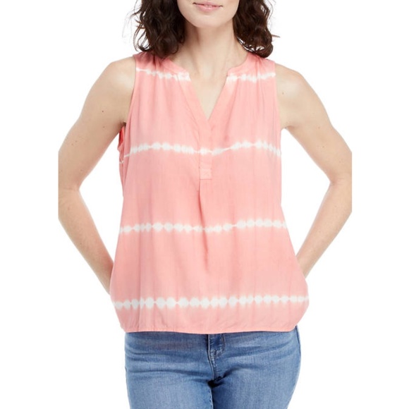 crown & ivy Tops Nwt Crown Ivy Pink Tie Dye Sleeveless Peasant Tank